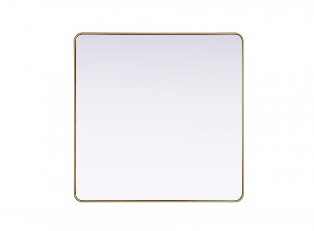R Corner Square Mirror 48"x48"x2" Brass