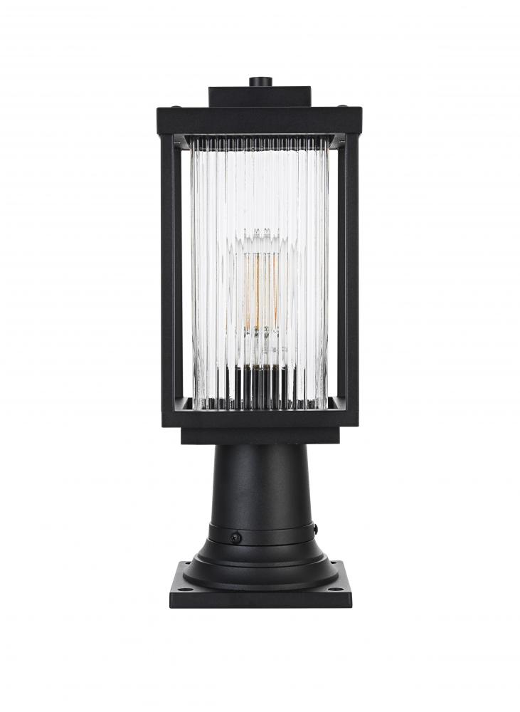 Outdoor Pole Light L6" W6" H16.5" L1 Black