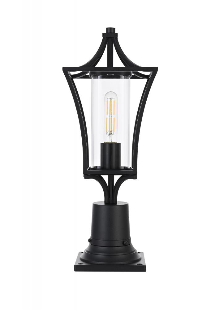 Outdoor Pole Light L7" W7" H19" L1 Black