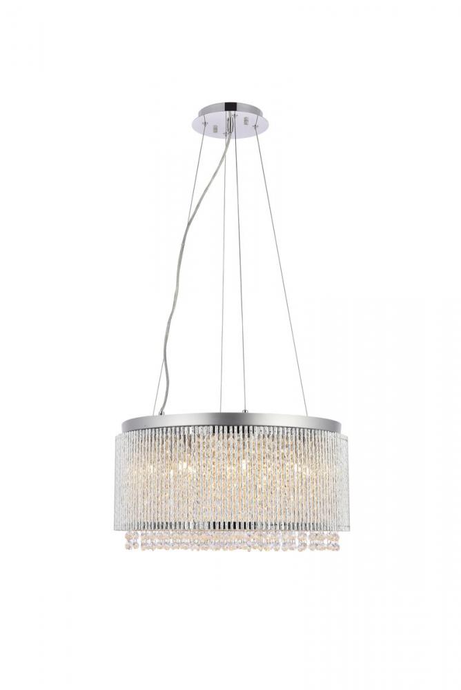 Influx 12 light Chrome Pendant Clear Royal Cut Crystal