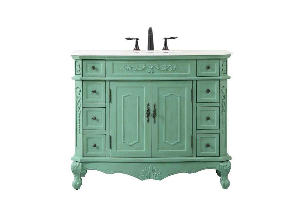 42 inch Single bathroom vanity in vintage mint
