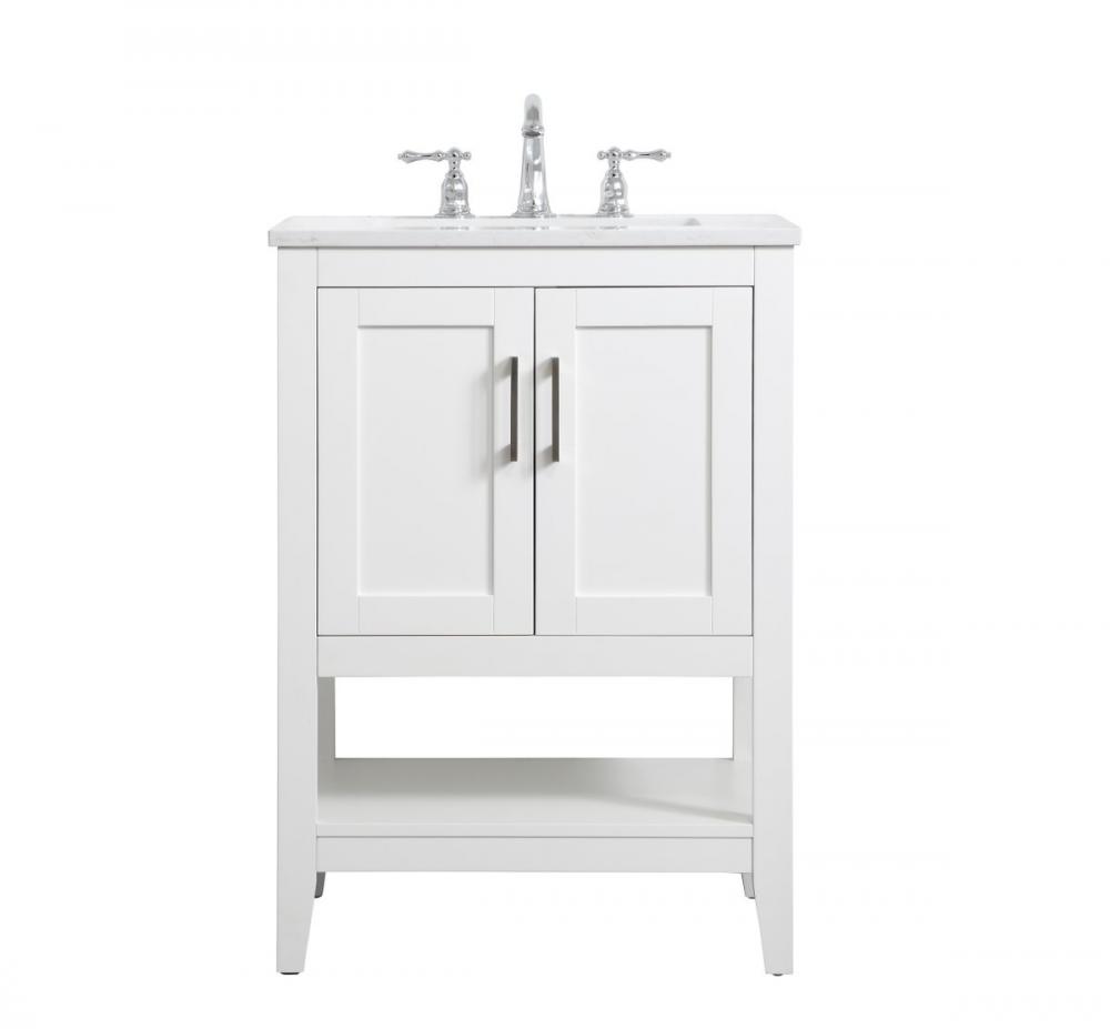 24 Inch Single Bathroom Vanity in White