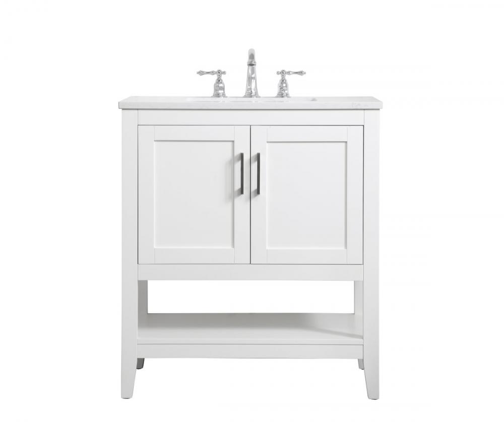 30 Inch Single Bathroom Vanity in White