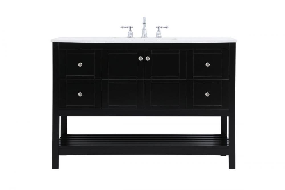 48 Inch Single Bathroom Vanity in Black