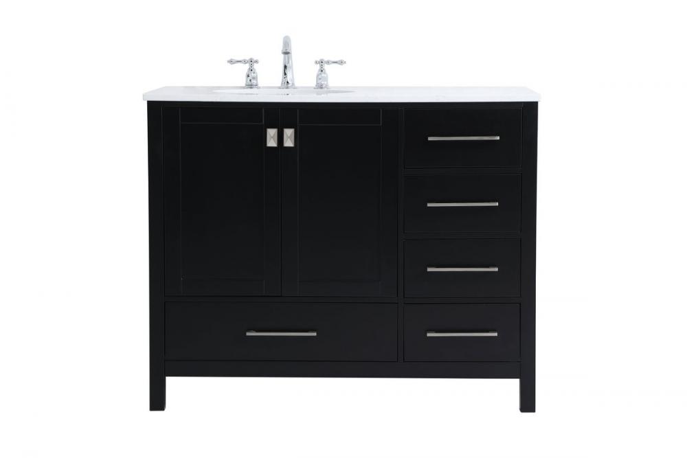 42 Inch Single Bathroom Vanity in Black