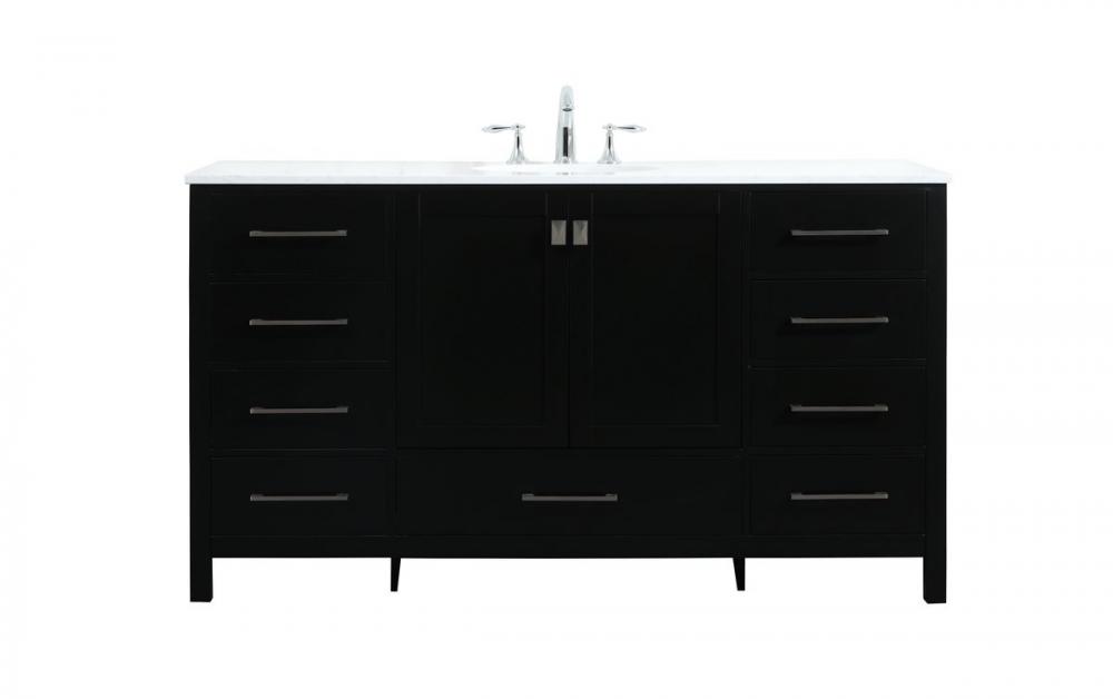 60 Inch Single Bathroom Vanity in Black