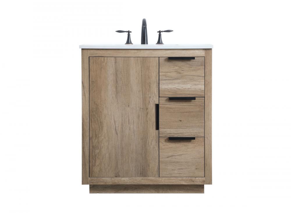 Vanity Cabinet 2Dw1Dr 30x19x34 Natural Oak