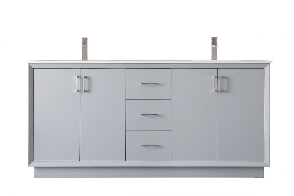 Vanity Cabinet 3Dw 4Dr 72"W x 22"D x 35"H grey