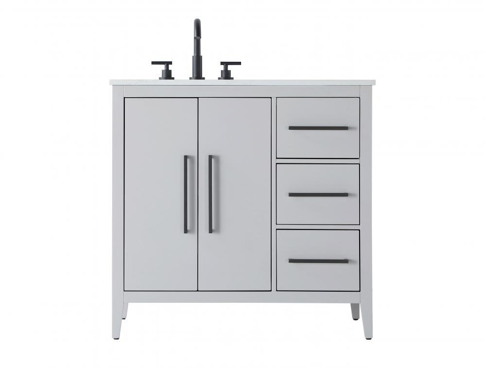 36 Inch Single Bathroom Vanity In Grey