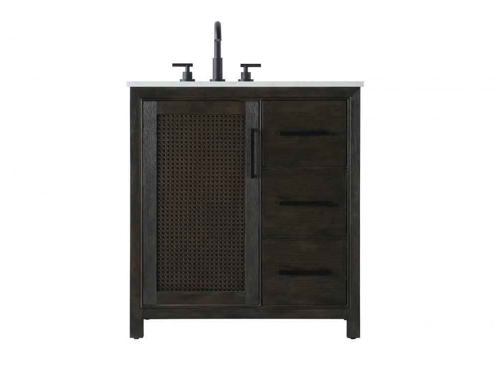 32 Inch Single Bathroom Vanity In  Chocolate Oak