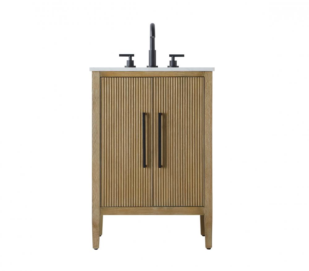 24 inch Single Bathroom Vanity in Linen Oak