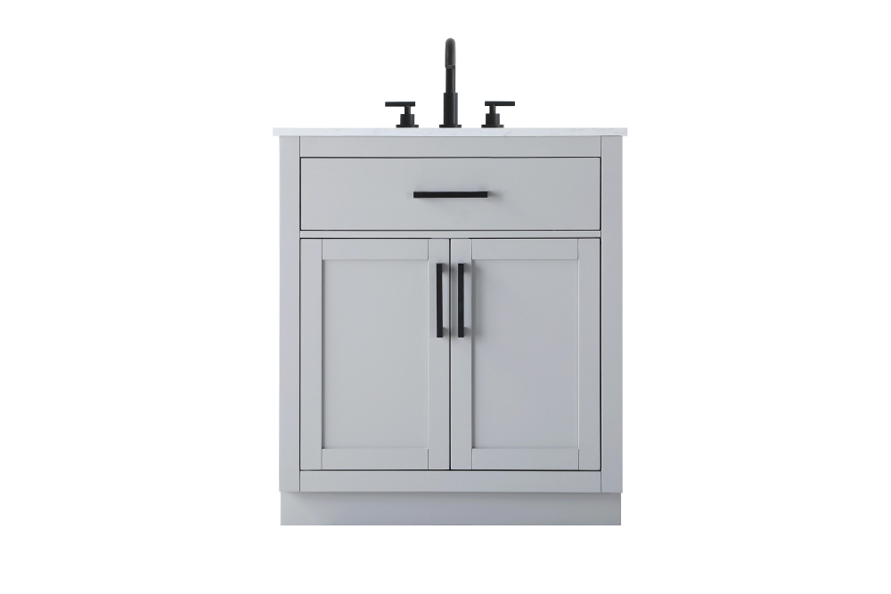 Vanity Cabinet 2Dr1Dw 30"W x 22"D x 35''H Grey