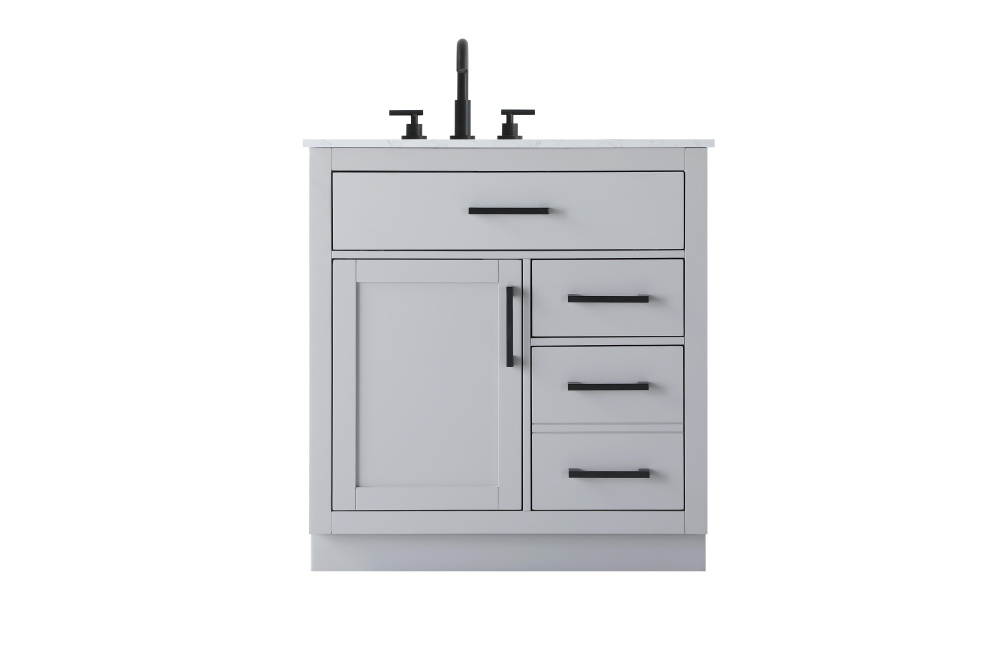 Vanity Cabinet 1Dr3Dw 32"W x 22"D x 35''H Grey