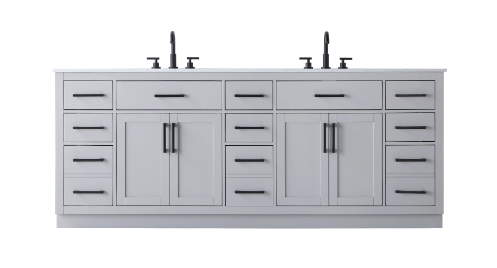 Vanity Cabinet 4Dr11Dw 84"W x 22"D x 35''H Grey
