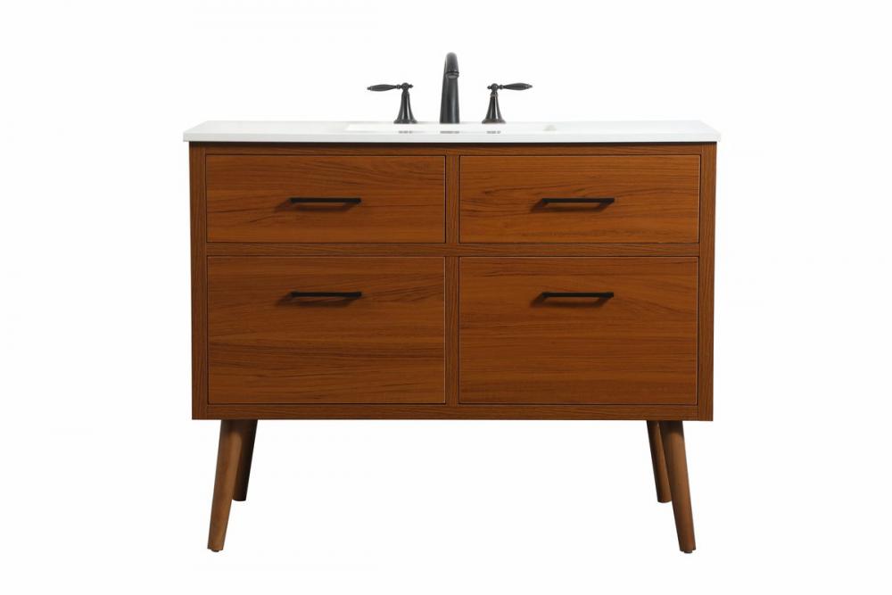 42 Inch Single Bathroom Vanity in Teak