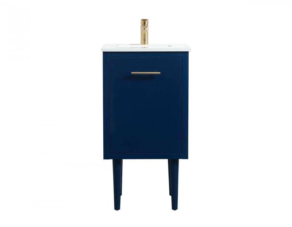 18 Inch Single Bathroom Vanity in Blue