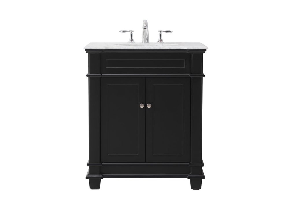 30 Inch Single Bathroom Vanity Set in Black