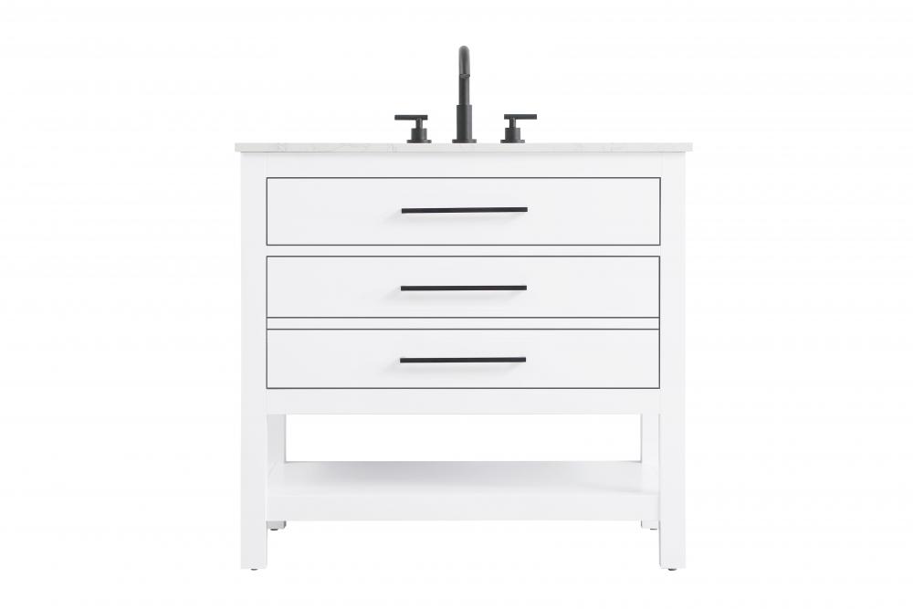 36 inch Single Bathroom Vanity in White