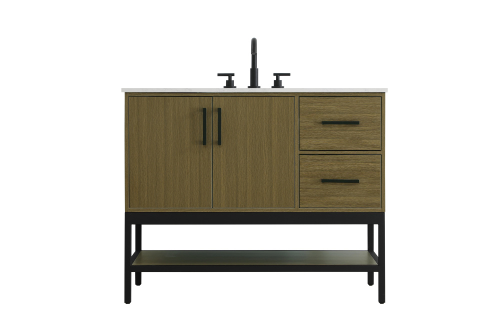Vanity Cabinet 2Dr2Dw 42"x22"x34" Chestnut Brown