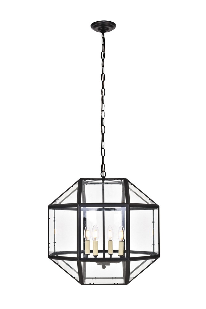 Caro Collection Pendant D19 H20 Lt:4 Black Finish