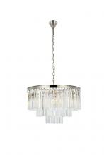 Elegant 1201D26PN/RC - Sydney 9 light polished nickel Chandelier Clear Royal Cut Crystal