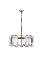 Elegant 1211D26PN - Monaco 6 light polished Nickel Chandelier Clear Glass Crystal