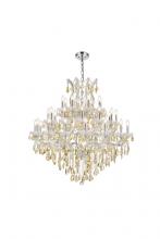 Elegant 2800G44C-GT/RC - Maria Theresa 37 Light Chrome Chandelier Golden Teak (Smoky) Royal Cut Crystal