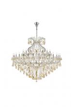 Elegant 2800G72C-GT/RC - Maria Theresa 49 light Chrome Chandelier Golden Teak (Smoky) Royal Cut Crystal