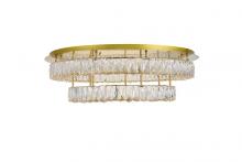Elegant 3503F33L2G - Monroe LED light Gold Flush Mount Clear Royal Cut Crystal