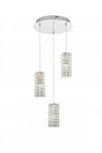 Elegant 3680D3RC - Aston 16 inch LED Pendant in Chrome