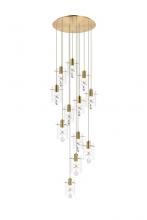Elegant 5202D22G - Hana Pendant Lamp D22.1 x H10.4  L12*5W Gold