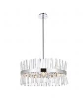 Elegant 6200D25C - Serephina 25 inch crystal round pendant light in chrome