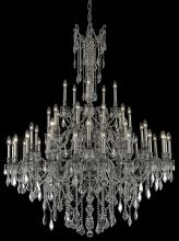 Elegant 9245G54PW-GT/RC - Rosalia 45 light Pewter Chandelier Golden Teak (Smoky) Royal Cut Crystal