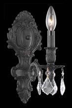 Elegant 9601W5DB/RC - Monarch 1 Light Dark Bronze Wall Sconce Clear Royal Cut Crystal