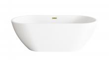 Elegant BT30367GW-BGD - 67 inch Bathtub in Glossy White with Brushed Gold Trim