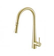 Elegant FAK-301BGD - Lucas Single Handle Pull Down Sprayer Kitchen Faucet in Brushed Gold