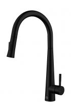 Elegant FAK-301MBK - Lucas Single Handle Pull Down Sprayer Kitchen Faucet in Matte Black