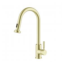 Elegant FAK-309BGD - Sem Single Handle Pull Down Sprayer Kitchen Faucet in Brushed Gold