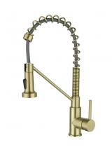 Elegant FAK-310BGD - Yara Single Handle Pull Down Sprayer Kitchen Faucet in Brushed Gold