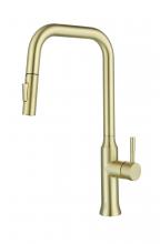 Elegant FAK-311BGD - Noor Single Handle Pull Down Sprayer Kitchen Faucet in Brushed Gold