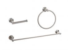 Elegant HWB-11S3RBNK - Alma 3-piece Bathroom Hardware Set in Brushed Nickel