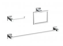 Elegant HWB-12S3RPCH - Bathroom hardware set 24"x2.7+6.6"x3.1"+7.8"x5.9 chrome