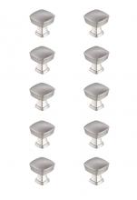 Elegant KB2022-NK-10PK - Irvin 1.3" Brushed Nickel Square Knob Multipack (Set of 10)