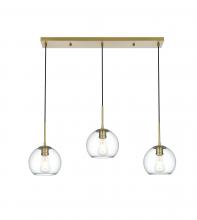 Elegant LD2236SG - Baxter 36 Inch Pendant Clear Shade in Satin Gold