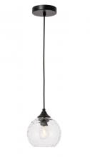 Elegant LD2280 - Cashel 1 Light Black and Clear Glass Pendant