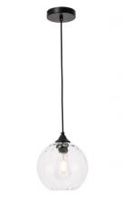 Elegant LD2281 - Cashel 1 Light Black and Clear Glass Pendant