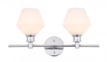 Elegant LD2313C - Gene 2 Light Chrome and Frosted White Glass Wall Sconce