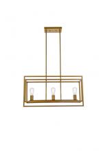 Elegant LD7056D32BR - Voir 3 lights pendant in brass