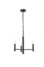 Elegant LD7059D17BK - Carmella 3 Lights Pendant in Black