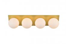 Elegant LD7304W29BRA - Jillian 4 light Brass and frosted white Bath Sconce